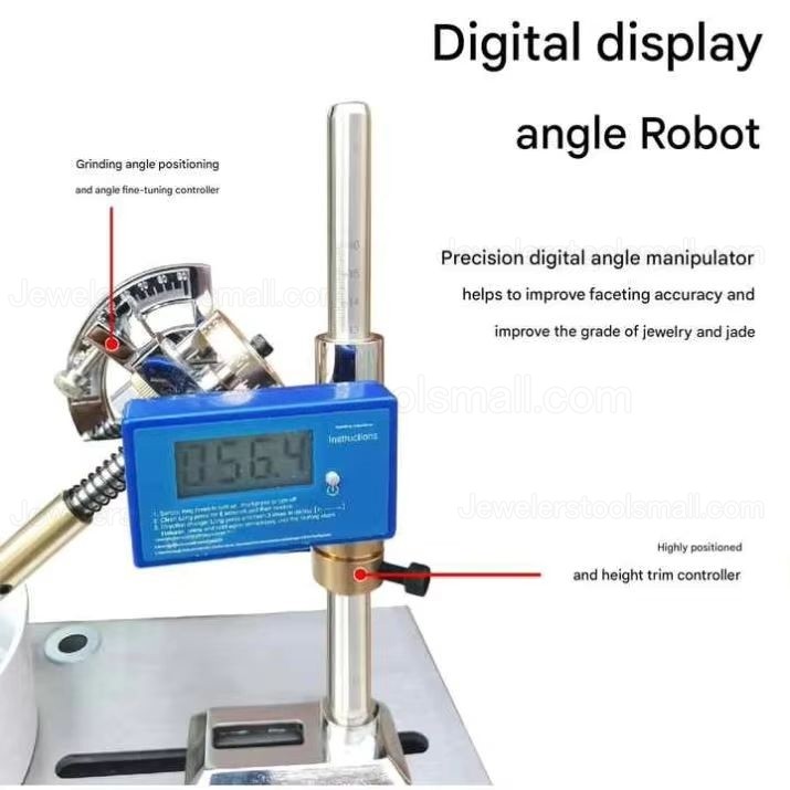 180W Gem Gemstone Faceting Machine with Digital Angle Manipulator for Grinding Polishing 3000RPM